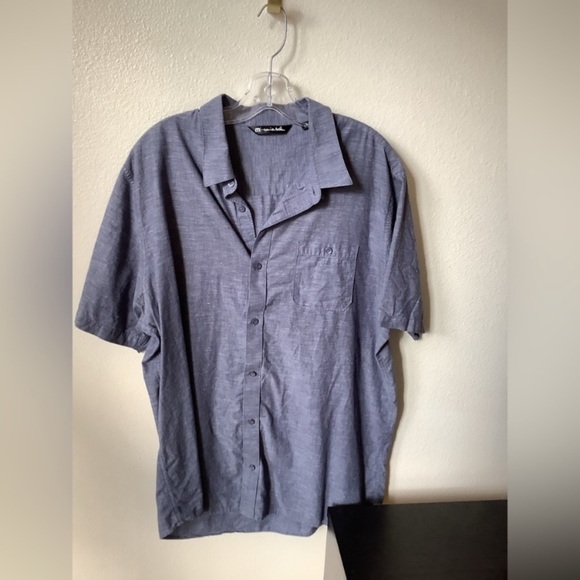 Travis Mathew Men’s Short Sleeve Button Down Shirt Blue Size XXL Casual Shirt - Picture 2 of 7